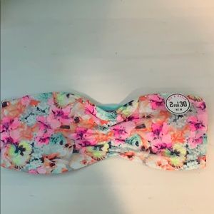 NWT VS PINK Neon Floral Bandeau Bra
